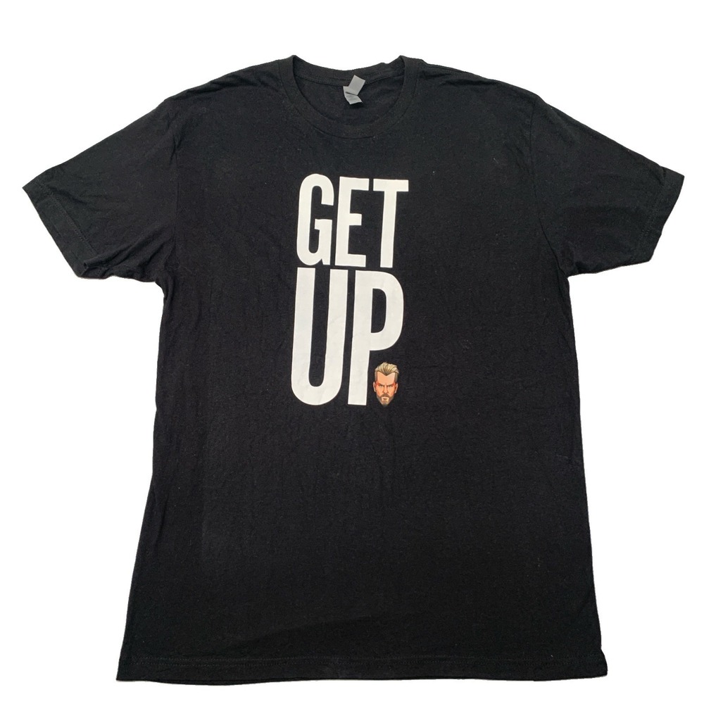 Rockstar Spud Get Up Shirt Mens Large Drake Maverick WWE TNA Impact Wrestling